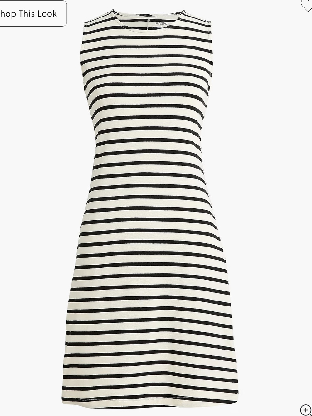 J. Crew Factory Black and White Striped Sleeveless Shift Dress - Picture 3 of 3